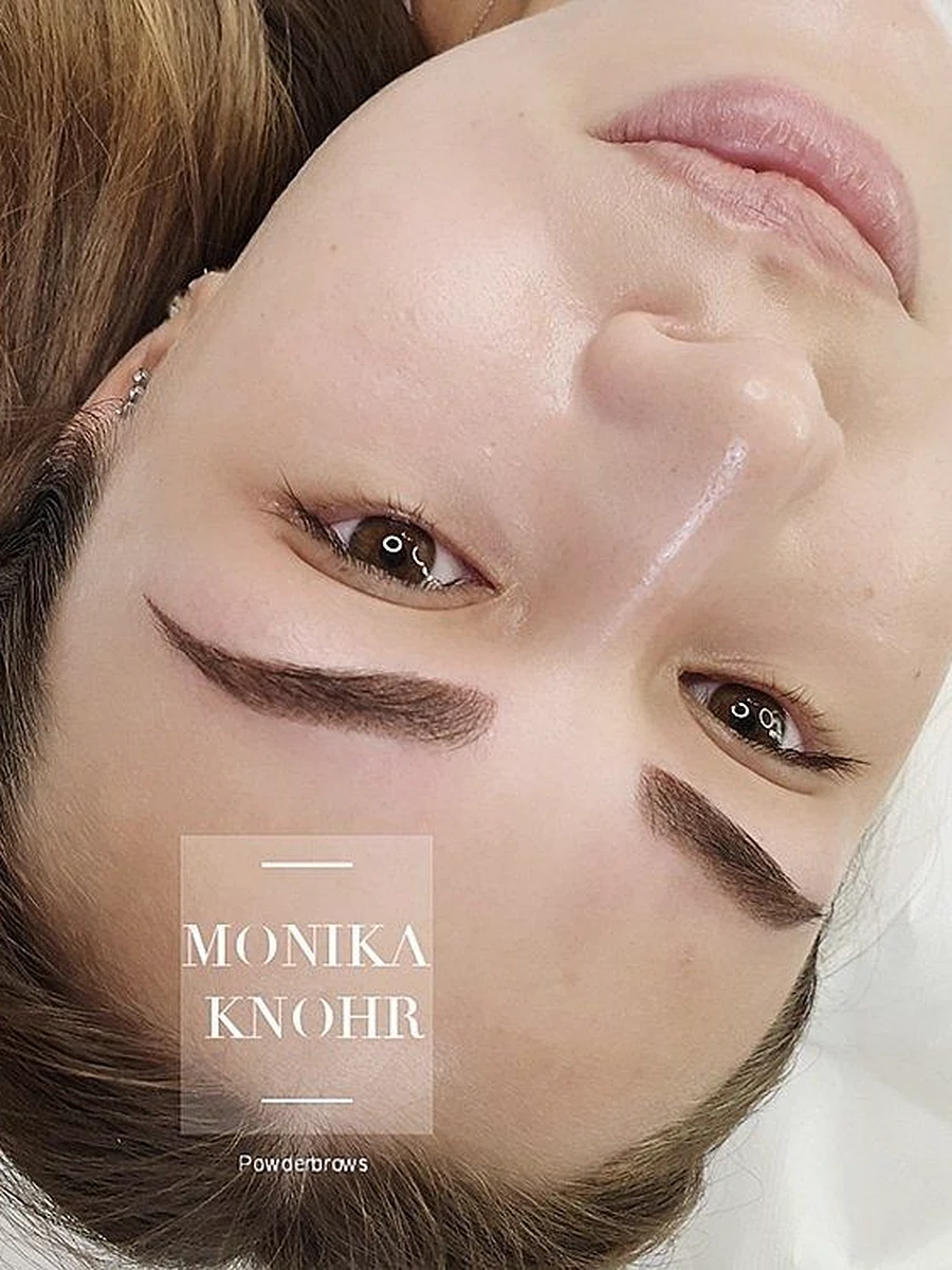 Powder Brows, Ergebnis einer Kundin direkt nach der Behandlung